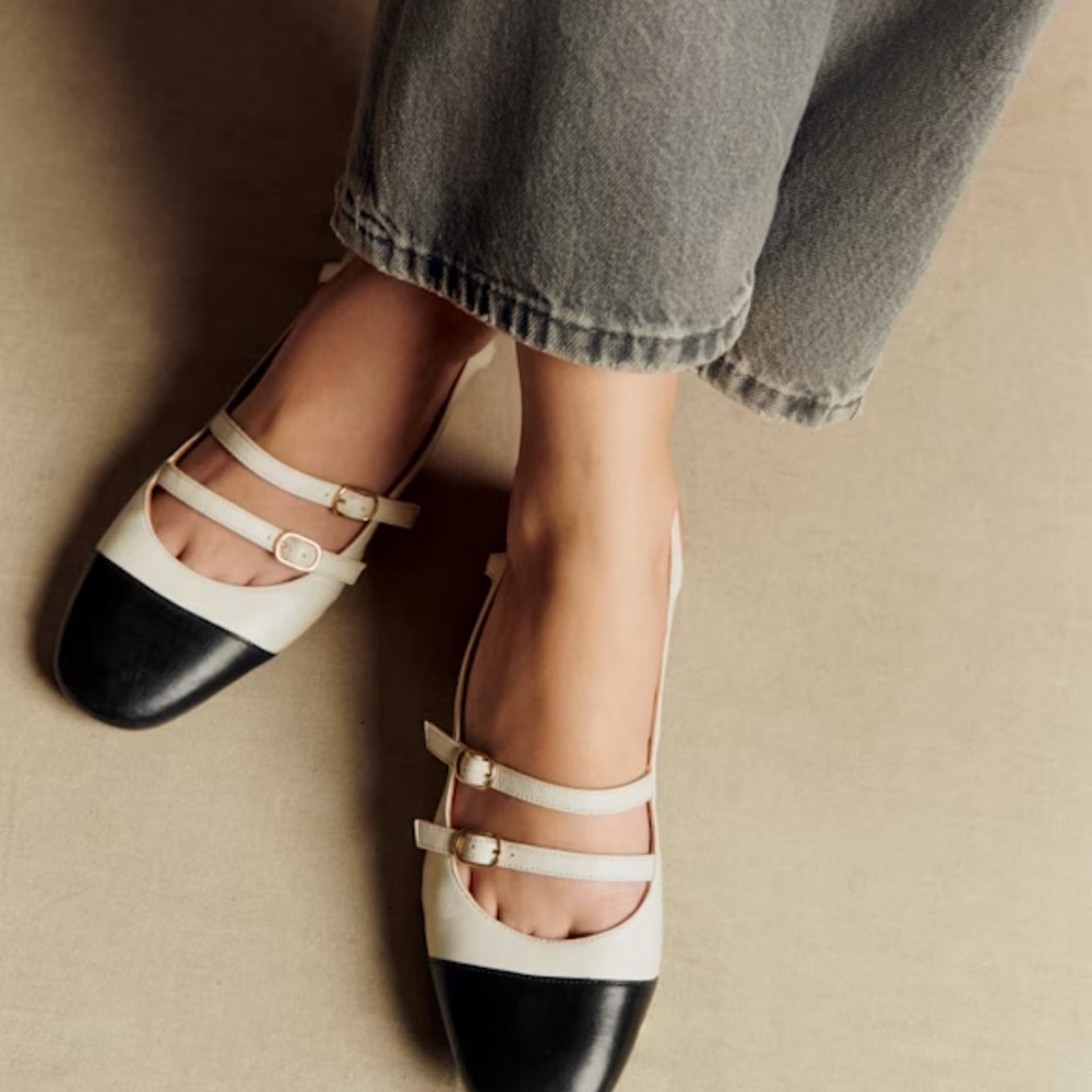 Sezane Paula Babies Ecru / Black - Size 9